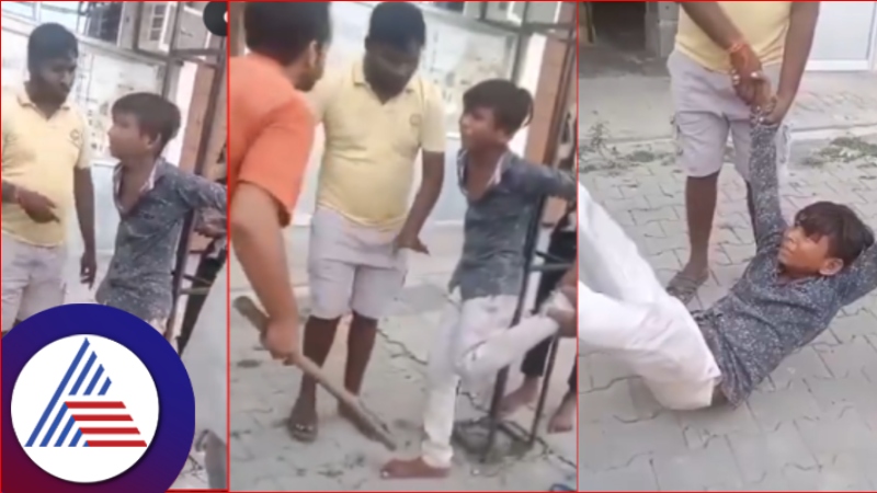 A group thrashed a minor boy on suspicion of stealing 10 rupees viral video rav