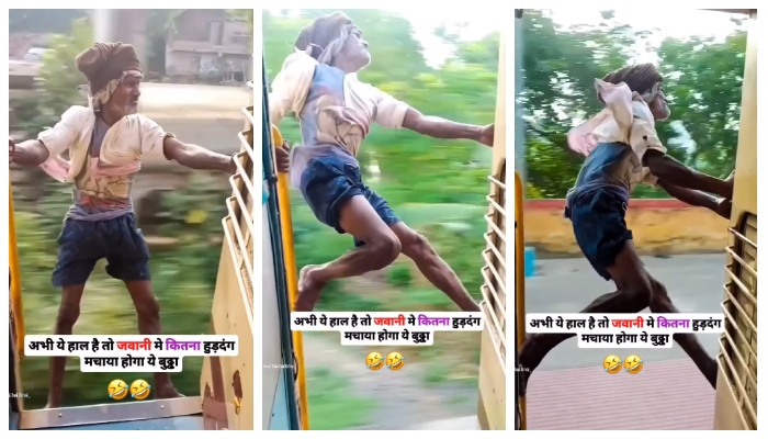 Elderly Man's Dangerous train stunt video goes viral 