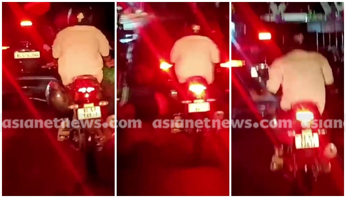 youth bike stunt in mavoor road kozhikode video out 