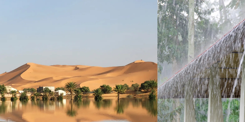 sahara desert witness heavy rain, It Indicates the change of global warming and water circle