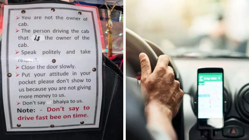 Dont say bhaiya cab driver strict rules viral roo