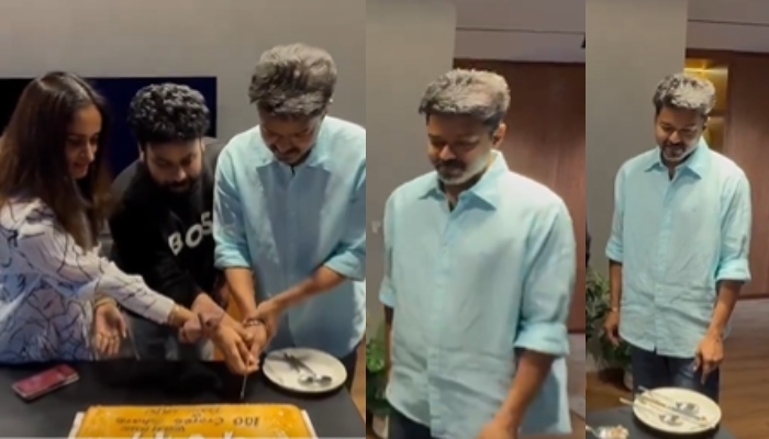 actor thalapathy vijay celebrate the greatest of all time movie success 