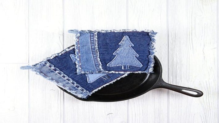 Did not throwing away old jeans use them creatively sat