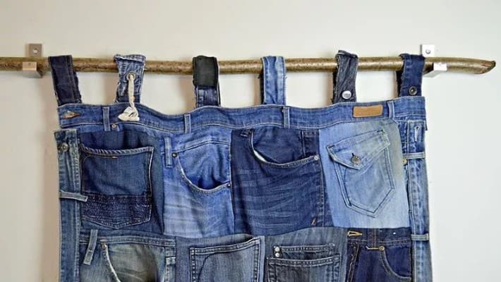 Did not throwing away old jeans use them creatively sat