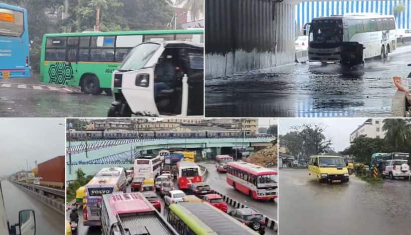 Bengaluru rains disrupt morning commute; Traffic jams worsen, IMD issues Orange alert (WATCH)