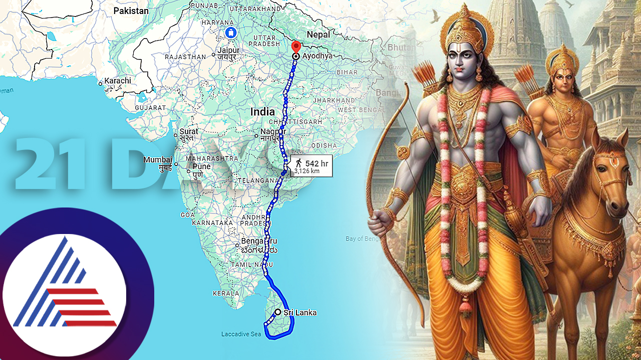 Lord rama takes 21 days to return from Sri lanka to Ayodhya What Google maps says at present ckm