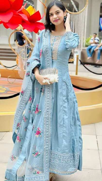 Embroidered Anarkali Suit Set