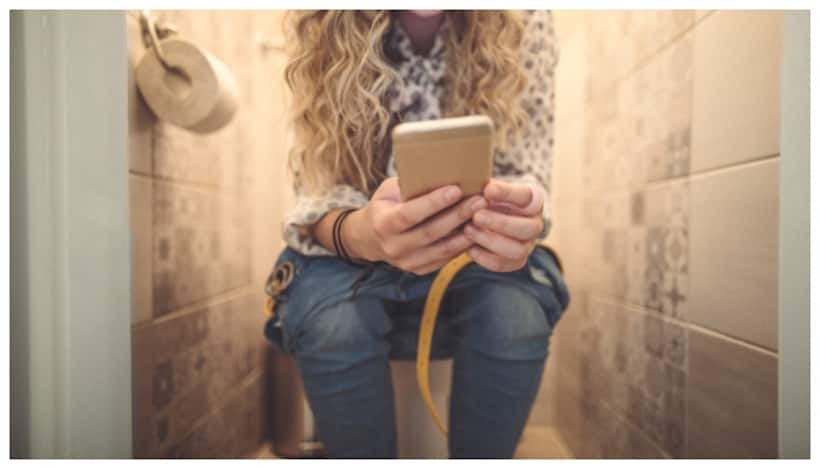 Smart phone use in Toilet