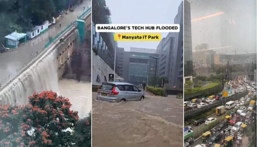 'Manyata Tech Falls': Video of rain wreaking havoc in Bengaluru's iconic tech park stuns internet (WATCH)