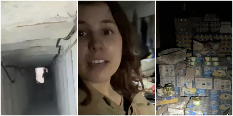 Female Soldier in Hezbollah Tunnel with Iron Doors Bedroom Storage Room of Generators Weapons Israel Military Release Video 