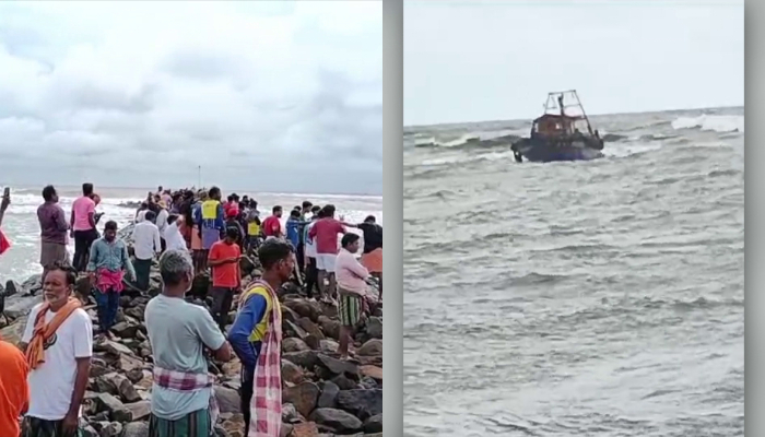 Kasaragod fishing boat capsizes in sea; One dead, one missing, 34 rescued