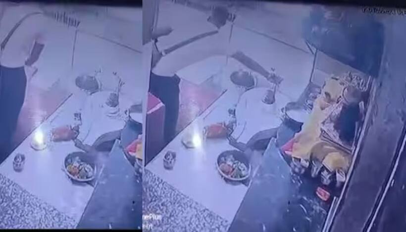Caught on camera: Thief swiftly steals silver snake kept on Shivling in UP temple; Internet is furious (WATCH)