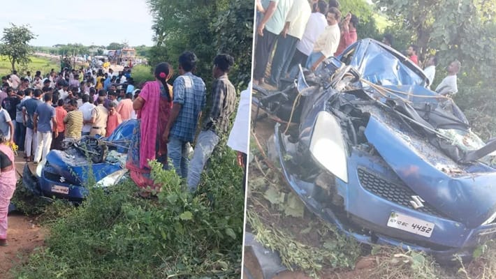 Seven of family killed in car accident in Telangana tvk 