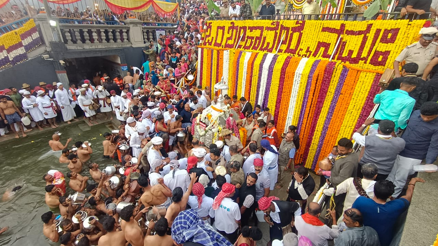 Cauvery theerthodbhava at Tala Kaveri In Kodagu gvd