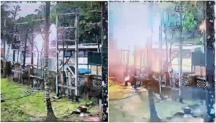 KSRTC bus hits 11 KV line accident in Kozhikode Five people were injured