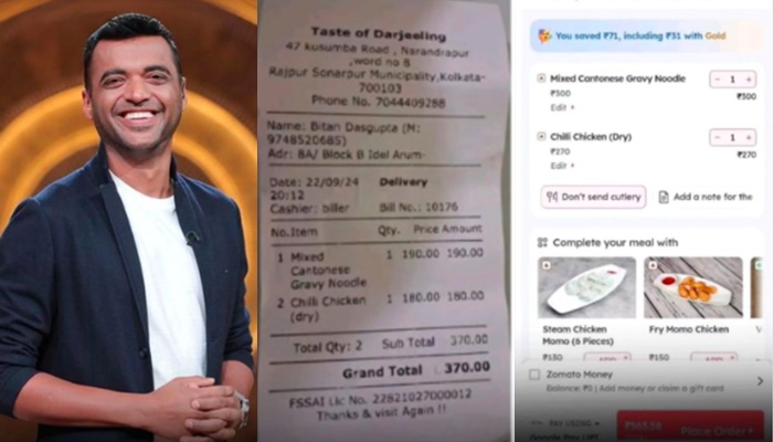 Price Difference Between Restaurant and Zomato Order Man says Buy an airplane Deepinder Goyal san