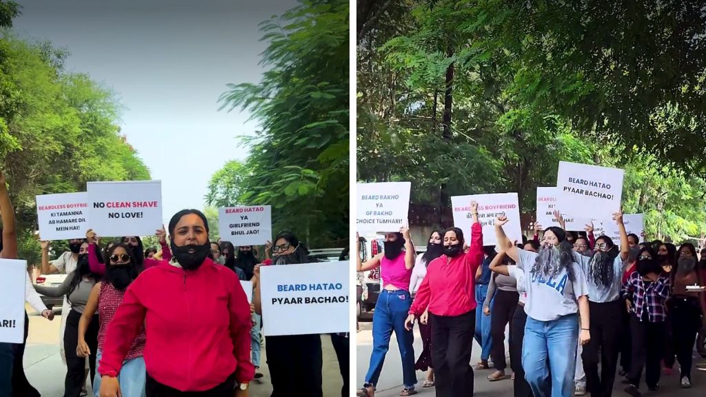 Beard or girlfriend Girls Unique Protest Goes Viral roo