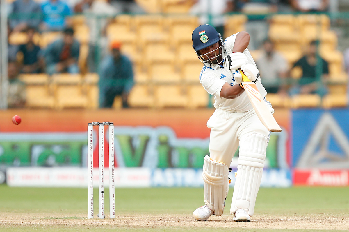 century for sarfaraz and india back to track in bengaluru test