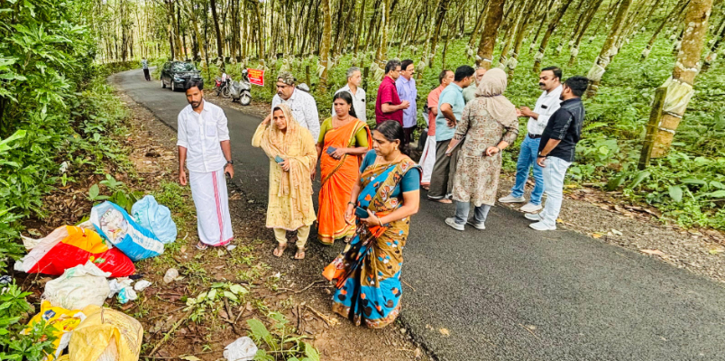 Garbage including diapers were left under the warning board and a fine of 10000 rupees was imposed Kozhikode