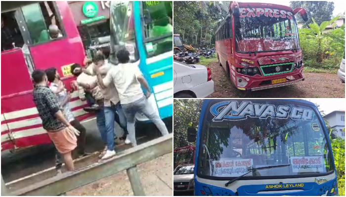 private bus employees clashed case has been registered by the police in Kozhikode Mavoor  