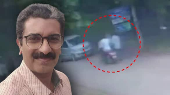 ADM Naveen babu being follwed by man in scooter CCTV visuals from October 6