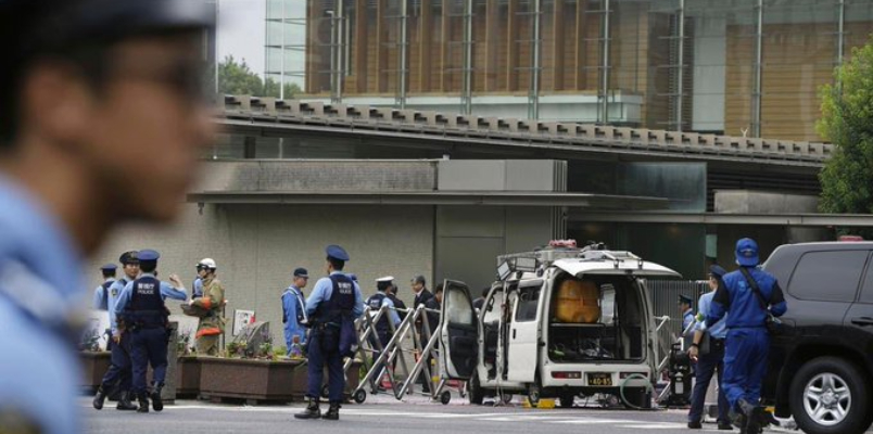 attack in japan Prime Minister office man held