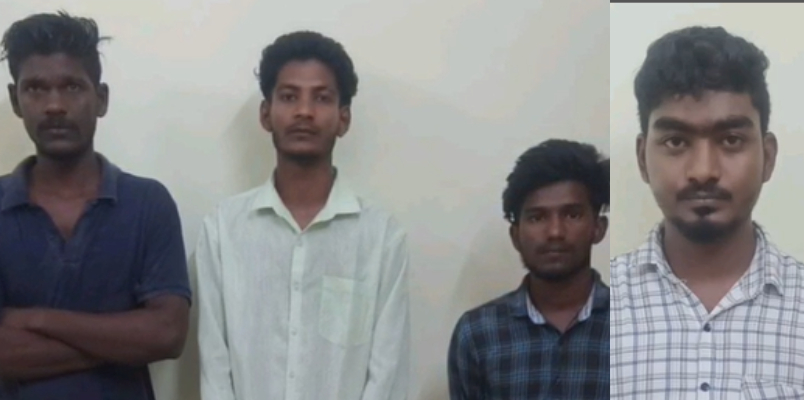 4 people with bag tied near Cumbum cricket ground suspicion bag opened Ganja  to be smuggled to Kerala seized