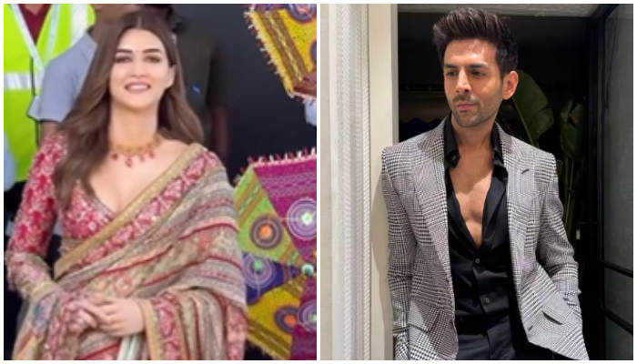 WATCH: Kriti Sanon's STUNNING red saree fuels wedding rumors with Kartik Aaryan NTI