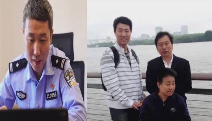 police officer acted as son of an old lady who lost her son in china 