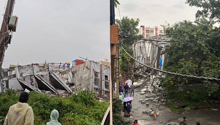 Construction stage building collapse in Kammanahalli BabuSaab Palya san