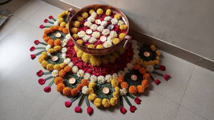 Flower Rangoli for Diwali 2024 