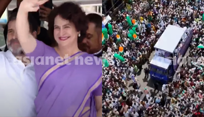 Kerala: Thousands gather in Wayanad as Priyanka Gandhi holds roadshow ahead of filing nomination for bypoll dmn