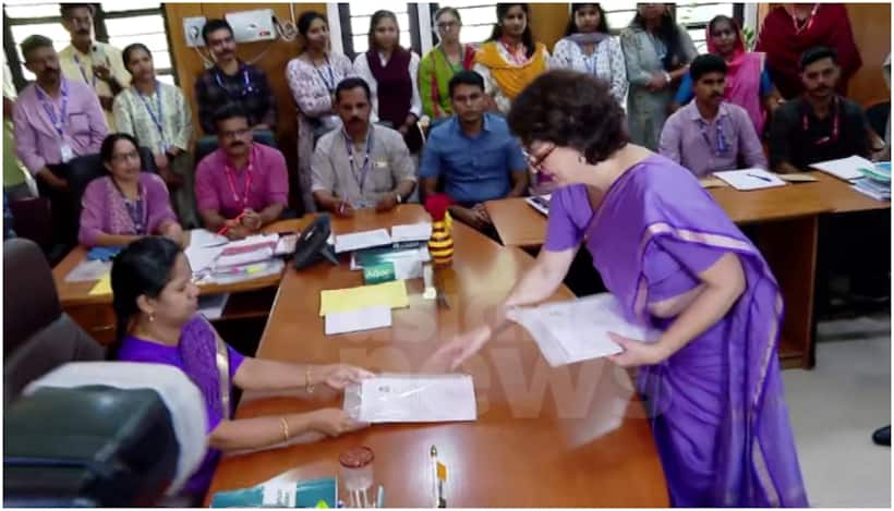 Kerala: Priyanka Gandhi files nomination for Wayanad bypoll in presence of family members, party leaders