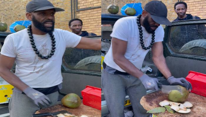 man selling coconut water in London viral video 