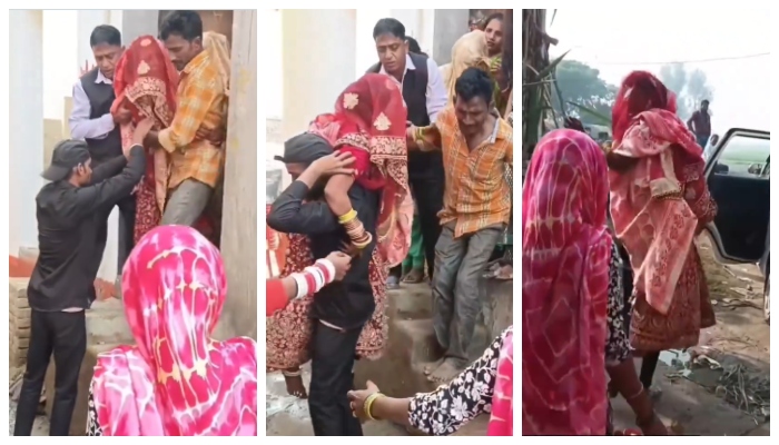 Video of brother carrying bride who refused to go grooms home after marriage goes viral 