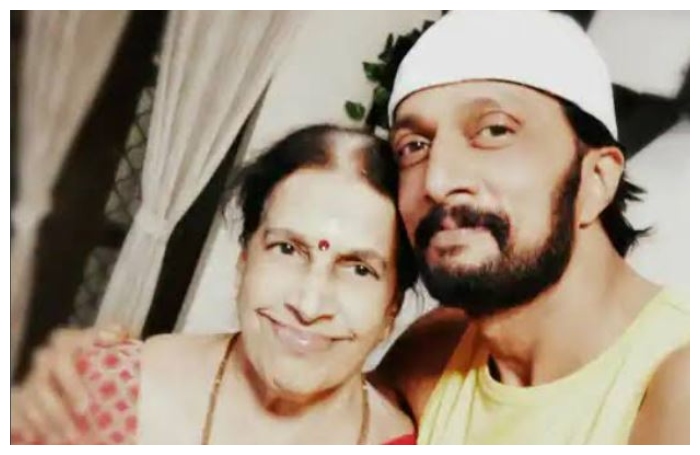 Sandalwood actor Kichcha Sudeep looks again and again mother earthly body srb