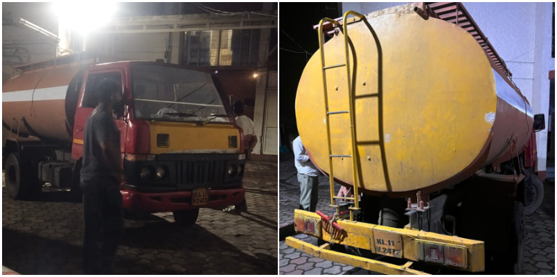 KL 11 W 2472 lorry caught at Mananchira with latrine waste on