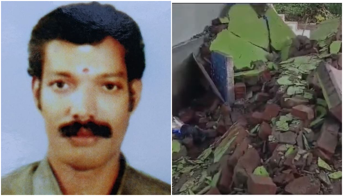 tha man fell under the wall and died while demolishing the house in Alappuzha Thuravoor