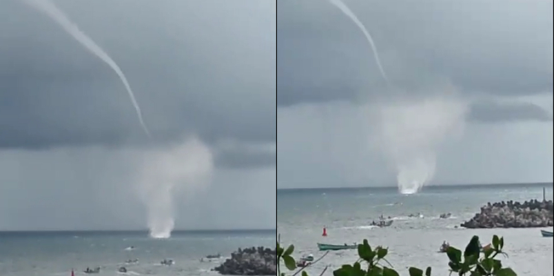 First water spot cyclone on Vizhinjam coast video