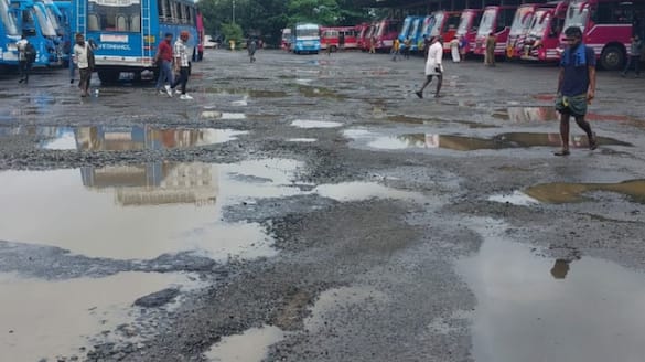 Private buses arriving at Thrissur Sakthan Bus Stand are on strike today