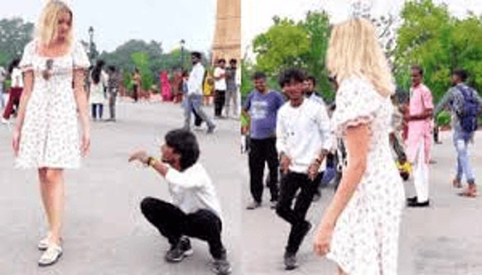 Man chases, dances around visibly uncomfortable Russian tourist at Delhi's India Gate, sparks outrage (WATCH) shk