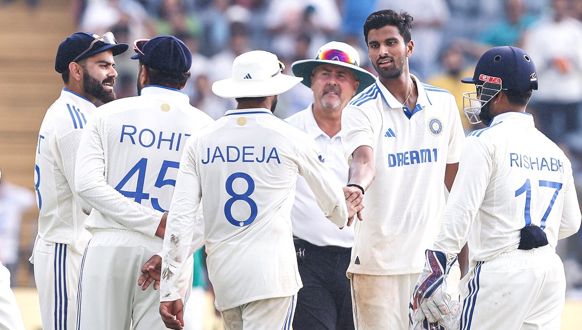 cricket India vs New Zealand, 2nd Test: Washington Sundar bags 7 wickets as NZ dismissed for 259 on Day 1 scr