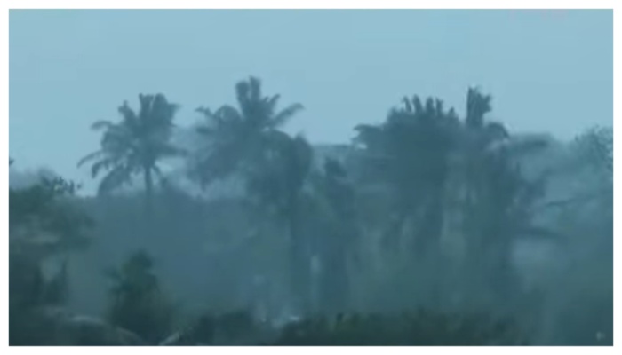 Cyclone Dana makes landfall flood warning in 16 districts in Odisha Strong wind and rain