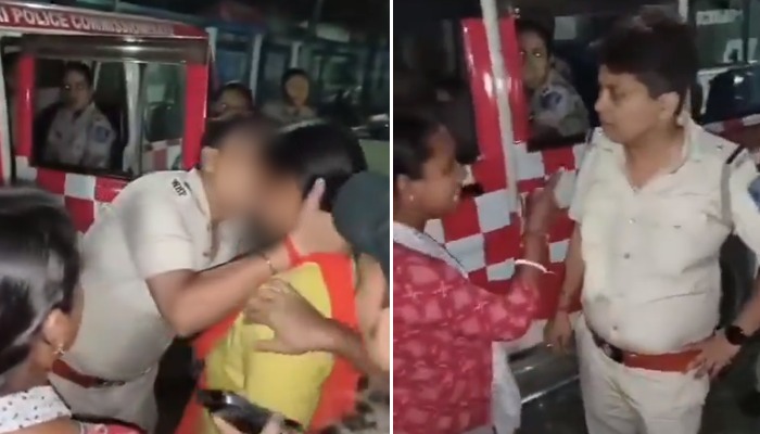 Bengal SHOCKER! Drunk pink patrol van officer hugs, kisses woman on night duty, sparks outrage (WATCH) shk