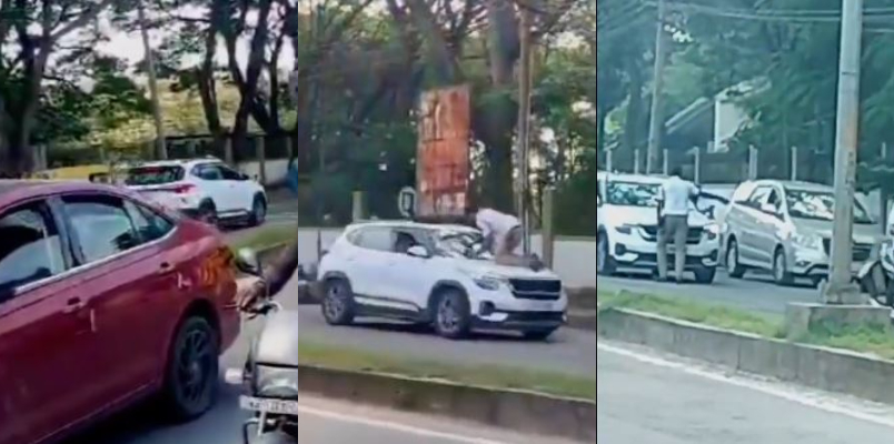 Man drags police officer on car bonnet 