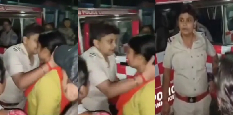 Lady police officer attempts to kiss woman during patrolling, video goes viral