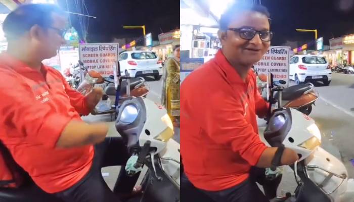 zomato delivery agent with no hands inspires social media video viral 