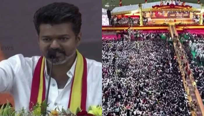 actot vijay's tvk first state conference live updates vijay says that entering politics without fear