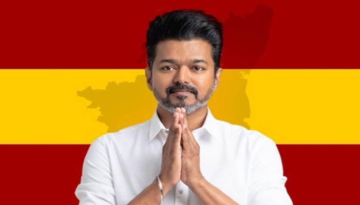 TVK leader thalapathy vijay slamed dmk and bjp in speech ans