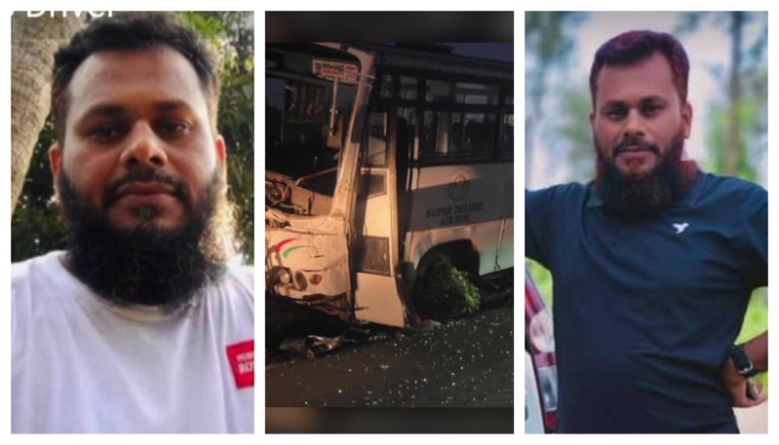 KSRTC lost control and crashed into the divider accident Tragic end for the driver